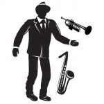 Silhoutte Jazz-Musiker Saxophon