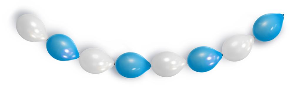 Ketten-Luftballons "Blau-Weiß" 8er Pack