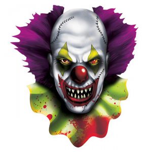 Raumdeko "Horror-Clown" aus Pappe 40 cm