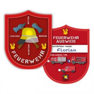 Personalisierbarer Ausweis "Spannende Feuerwehr" 6er Pack