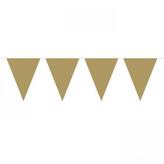 Einfarbige Wimpel-Girlande 10 m-gold
