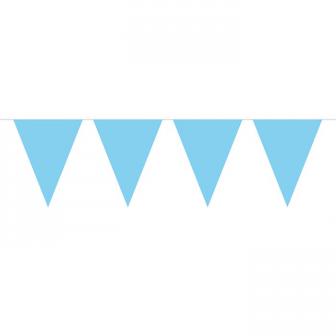 Einfarbige Wimpel-Girlande 10 m-hellblau