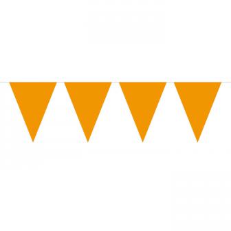 Einfarbige Wimpel-Girlande 10 m-orange