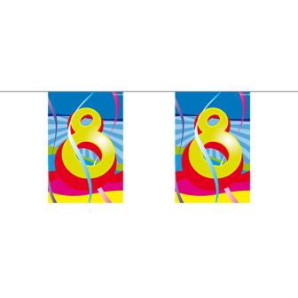 Mini Wimpel-Girlande mit bunten Zahlen 4 m-8