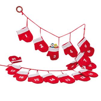 Adventskalender aus Handschuhen 180 cm