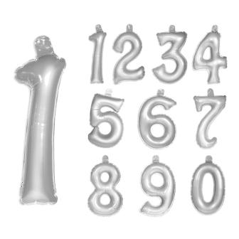 Aufblasbare silberne Zahl 35 cm-5
