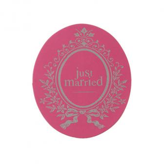 Aufkleber "Just Married" 50er Pack-pink