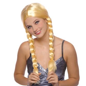 Blonde Perücke mit Zöpfen