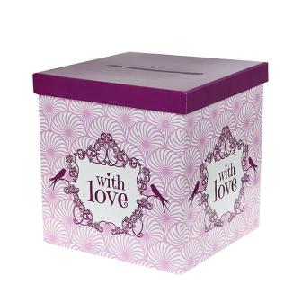 Brief- und Kartenbox "With love"-rosa