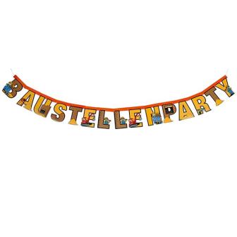 Buchstaben-Girlande "Auf der Baustelle" 1,55 m