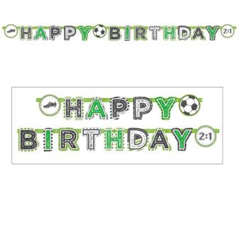 Buchstaben-Girlande "Kicker Party" 2,02 m