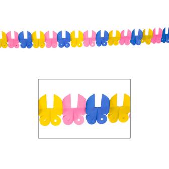 Bunte Papier-Girlande "Kinderwagen" 6 m