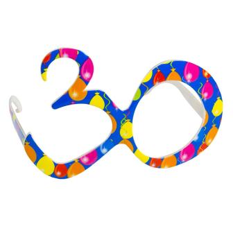 Bunte Partybrille "30. Geburtstag"-blau