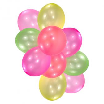 Bunte UV Leucht-Luftballons 10er Pack