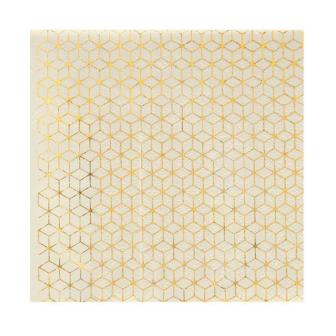 Cocktail-Servietten "Edler Geo-Print" 20er Pack-beige