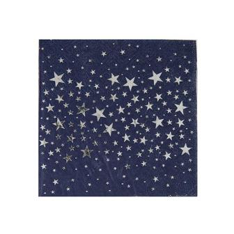 Cocktailservietten "Sternenklar" 20er Pack-blau