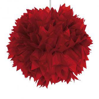Deckendeko "Pom-Pom aus Wabenpapier" 30 cm-rot