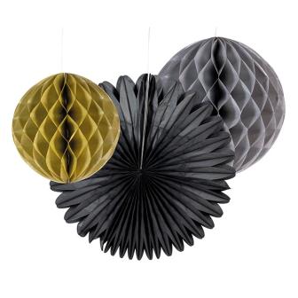 Deckendeko-Set Glamour Night 3-tlg. 