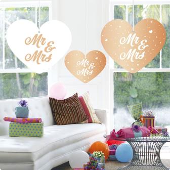 Deckenhänger "Traumhochzeit in Roségold" 5-tlg.