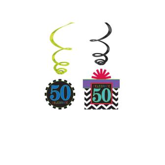 Deckenhänger "50. Geburtstag - Zickzackspaß" 12-tlg.