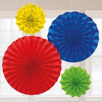 Deko-Fächer "Farbexplosion" 4-tlg.