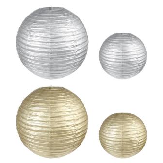 Edle Lampions "Metallic" 2er Pack