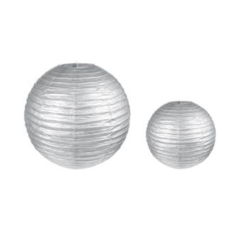 Edle Lampions "Metallic" 2er Pack-silber-klein
