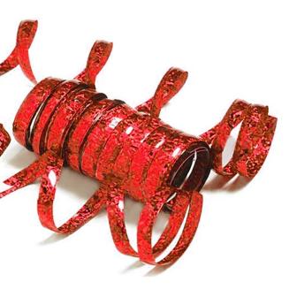 Einfarbige Glitzer Luftschlangen-rot