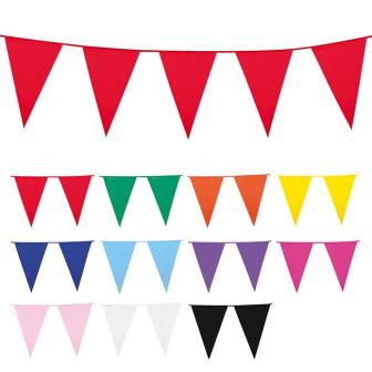 Einfarbige mini Wimpel-Girlande 3 m