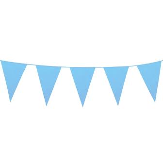 Einfarbige mini Wimpel-Girlande 3 m-hellblau