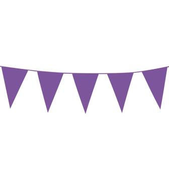 Einfarbige mini Wimpel-Girlande 3 m-lila