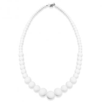 Einfarbige Perlenkette-weiß