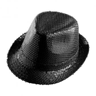 Einfarbiger Pailletten-Hut -schwarz