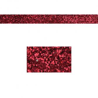 Einfarbiges glitzerndes Deko-Band 2 m-rot