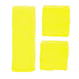 Einfarbiges Neon Schweißband-Set 3-tlg.-gelb