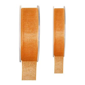 Einfarbiges Organza Deko-Band-orange-15 mm