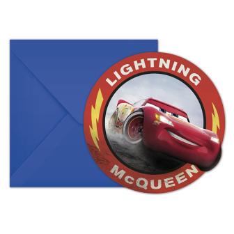 Einladungskarten "Blitzschnelle Cars" mit Umschlag 6er Pack