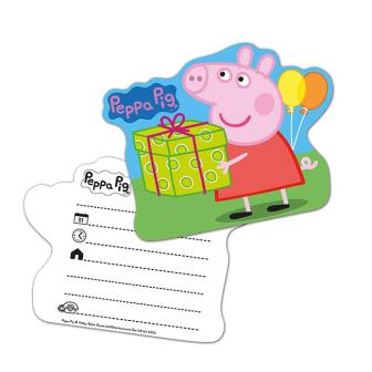 Einladungskarten "Peppa Wutz" 6er Pack