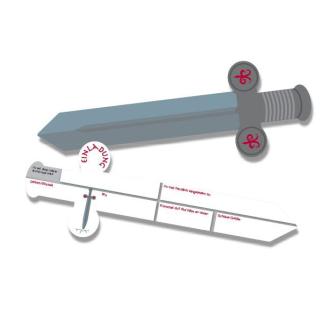Einladungskarten "Ritterschwert" 6er Pack