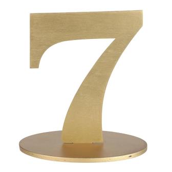 Einzelne goldene Zahl aus Holz 15,5 cm-7