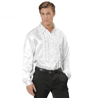 Elegantes Rüschenhemd-weiß-M/L