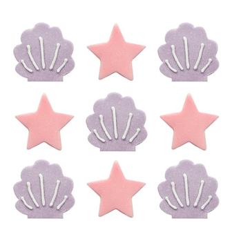 Essbare Kuchendeko "Muscheln und Sterne" 9-tlg.