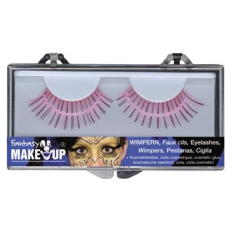 Farbige Wimpern mit Metallic-Elementen 3-tlg.-pink