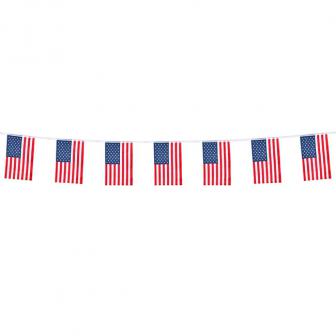 Flaggen-Girlande "USA" aus Stoff 4 m 