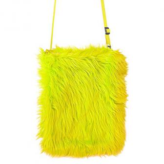 Flauschige einfarbige Handtasche-neongelb