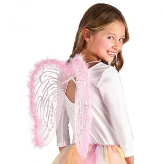 Flügel "Rosa Prinzessinnentraum" für Kinder 40 cm 