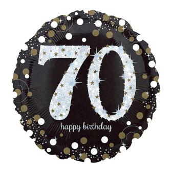 Folienballon "Funkelnder Geburtstag 70" 45 cm