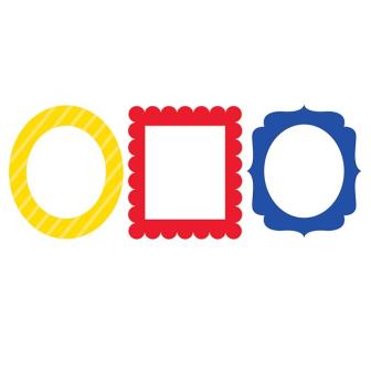 Foto-Spaß-Rahmen "Bunte Bilderrahmen" 3-tlg.-gelb-rot-blau