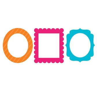 Foto-Spaß-Rahmen "Bunte Bilderrahmen" 3-tlg.-orange-pink-türkis