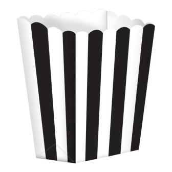 Gestreifte Snack-Boxen 5er Pack-schwarz